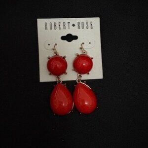 Robert Rose Red Drop Earrings
